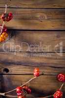 Mistletoe on wooden table