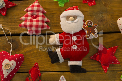 Christmas decorations on table