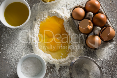 Egg yolk mixed with flour