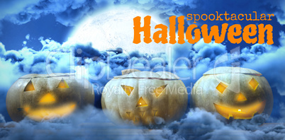 Composite image of graphic image of spooktacular halloween text