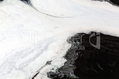 Close up of black and white marble, pastel color mix, macro shot