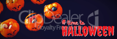 Composite image of digital composite image of time to halloween text