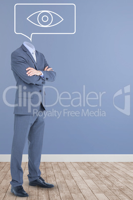 Composite image of headless businessman with arms crossed