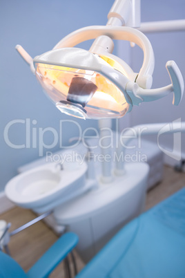 Illuminated electric lamp at dental clinic