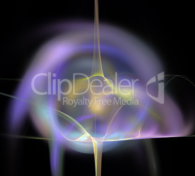 image of one Digital Fractal on Black Color