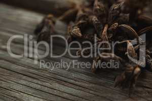 Star anise on wooden table