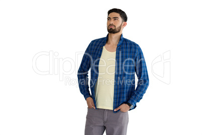 Handsome man posing with hands in pocket