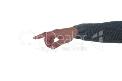 Hand gesture against white background