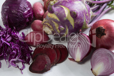 Various vegetables on white background