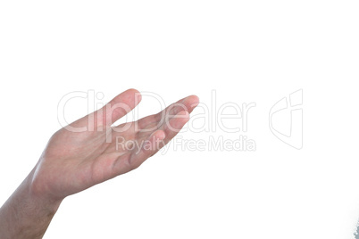 Hand gesture against white background