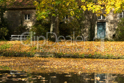 Outbuilding with pond