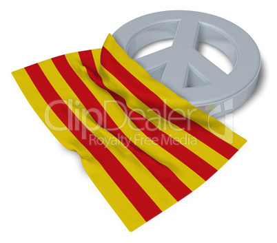 friedenssymbol und flagge von katalonien