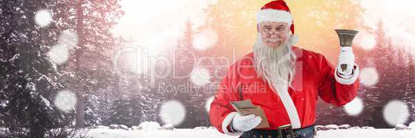 Santa with Winter landscape with bell