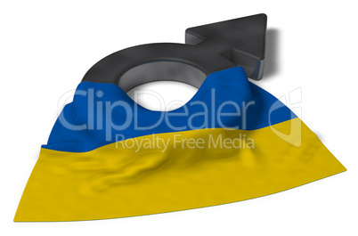 marssymbol und flagge der ukraine