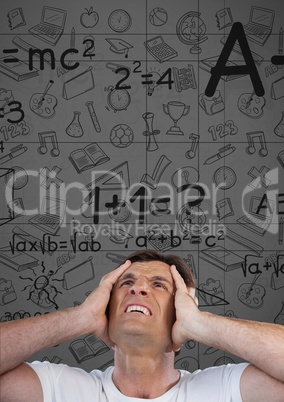 frustrated man with math background