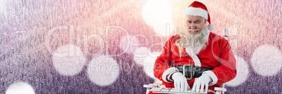 Santa with Winter landscape using keyboard