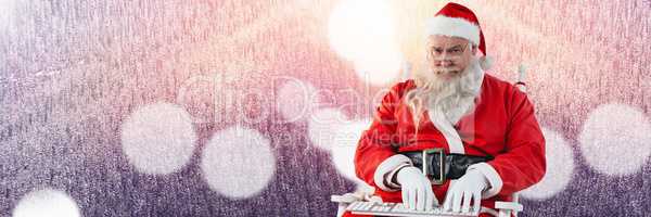 Santa with Winter landscape using keyboard