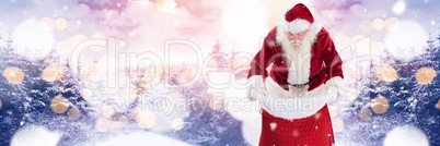 Santa with Winter landscape in chimney