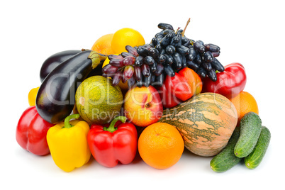 fruit and vegetable isolated on white background