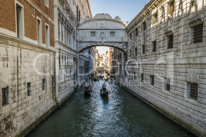 Bridge of Sighs in Venice.