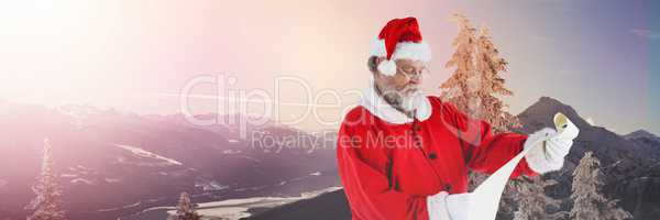Santa Claus in Winter with list