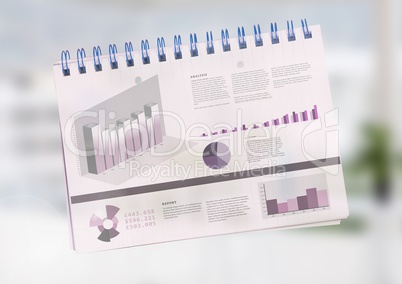 Pie chart information statistics  with windows background