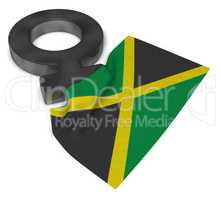 venus symbol und flagge von jamaika