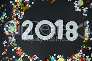 New year 2018 with decoration