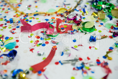 Various decorations on white background