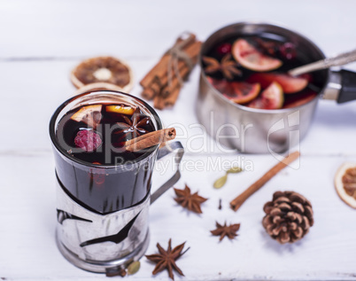 mulled wine in a glass