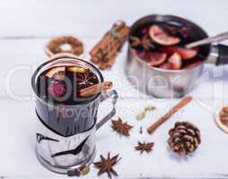 mulled wine in a glass