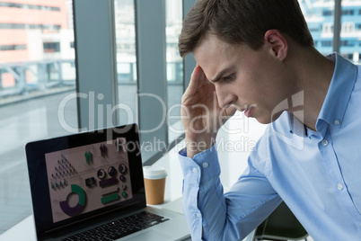 Depressed male executive sitting at desk