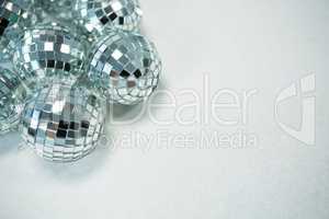 Mirror balls on white background