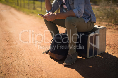 Man using mobile on a sunny day