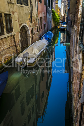 Canals and historic buildings of Venice, Italy.