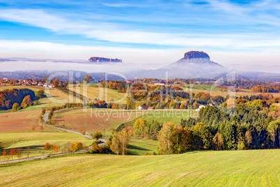 Sunrise in the National Park Saxon Switzerland