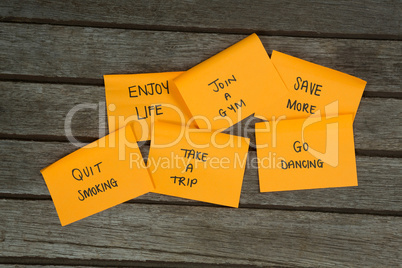 Overhead of various messages on sticky notes