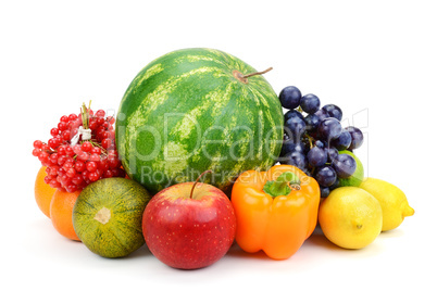 fruits and vegetables isolated on white