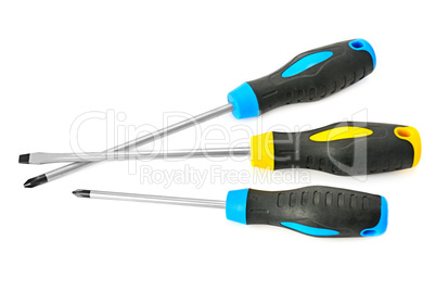 set of screwdrivers isolated on a white background