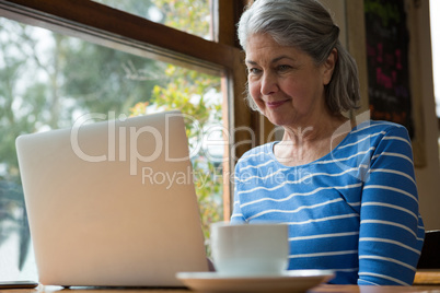 Senior woman using laptop