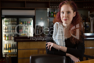 Beautiful waitress standing