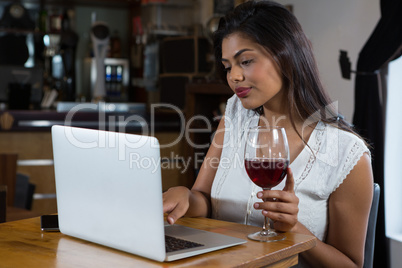 Woman using laptop