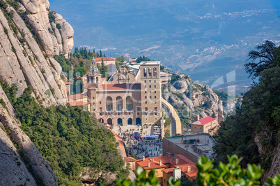 View of the famous monastery of Montserrat in Catalonia of Spain