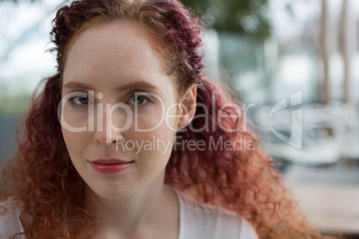 Beautiful woman in the restaurant