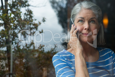 Senior woman talking on mobile phone