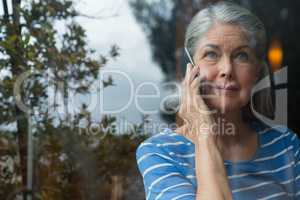 Senior woman talking on mobile phone