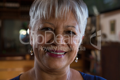 Portrait of waitress smiling