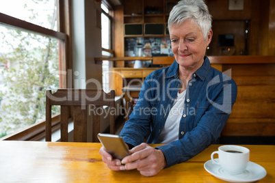 Senior woman using mobile phone