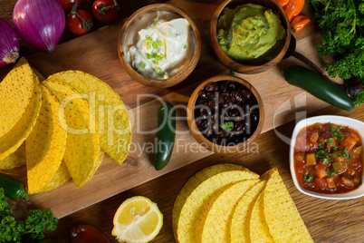 Various mexican food ingredients