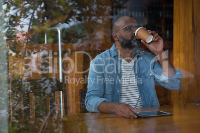 Man drinking coffee